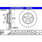 ATE Bremsscheibe Mitsubishi Vorderachse Lancer 08 24.0126-0164.1 ATE Bremsscheibe Mitsubishi Vorderachse Lancer 08 24.0126-0164.1