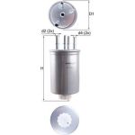 MAHLE Kraftstofffilter KL 1026 MAHLE Kraftstofffilter KL 1026