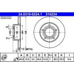 Bremsscheibe Vw T. Passat 1.9-2.8 96-05 Power Disc 24.0310-0224.1 Bremsscheibe Vw T. Passat 1.9-2.8 96-05 Power Disc 24.0310-0224.1