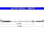 ATE Handbremsseil Seilzug Festellbremse 24.3727-0576.2 ATE Handbremsseil Seilzug Festellbremse 24.3727-0576.2