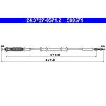 ATE Handbremsseil 24.3727-0571.2 ATE Handbremsseil 24.3727-0571.2