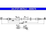 ATE Handbremsseil 24.3727-0676.2 ATE Handbremsseil 24.3727-0676.2