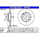 Bremsscheibe Peugeot T. 106/206/306 94 24.0108-0106.1 Bremsscheibe Peugeot T. 106/206/306 94 24.0108-0106.1
