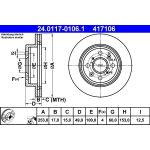 Bremsscheibe Opel P. Agila 1.0-1.2 16V/1.3 Cdti 00-07 24.0117-0106.1 Bremsscheibe Opel P. Agila 1.0-1.2 16V/1.3 Cdti 00-07 24.0117-0106.1