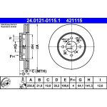 Bremsscheibe Honda P. Jazz Ii/Iii 02 24.0121-0115.1 Bremsscheibe Honda P. Jazz Ii/Iii 02 24.0121-0115.1