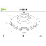 VALEO Bremsscheibe 186684 VALEO Bremsscheibe 186684