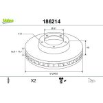 VALEO Bremsscheibe 186214 VALEO Bremsscheibe 186214