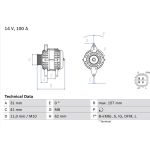 Bosch Lichtmaschine 0 986 082 020 Bosch Lichtmaschine 0 986 082 020
