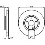 Bosch Bremsscheibe Vorderachse 0 986 478 625 Bosch Bremsscheibe Vorderachse 0 986 478 625