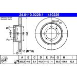 Bremsscheibe Mitsubishi T. Carisma/Space Star 1.3-1.8 95-06 24.0110-0229.1 Bremsscheibe Mitsubishi T. Carisma/Space Star 1.3-1.8 95-06 24.0110-0229.1