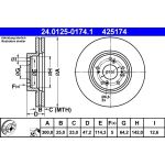 Bremsscheibe Honda P. Accord 2.0-2.4 03-08 24.0125-0174.1 Bremsscheibe Honda P. Accord 2.0-2.4 03-08 24.0125-0174.1