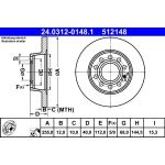 Bremsscheibe Audi T. A4 1.6-3.0 00-08 Power Disc 24.0312-0148.1 Bremsscheibe Audi T. A4 1.6-3.0 00-08 Power Disc 24.0312-0148.1
