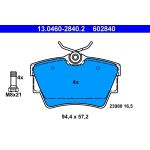 ATE Bremsbelagsatz Renault Hinterachse Trafic 01-/Vivaro 01-/14 13.0460-2840.2 ATE Bremsbelagsatz Renault Hinterachse Trafic 01-/Vivaro 01-/14 13.0460-2840.2