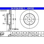 Bremsscheibe Mitsubishi P. Colt 1.1-1.5 04-12 24.0124-0192.1 Bremsscheibe Mitsubishi P. Colt 1.1-1.5 04-12 24.0124-0192.1