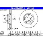 Bremsscheibe Fiat P. 500L 0,9-1,6 D 12 24.0122-0286.1 Bremsscheibe Fiat P. 500L 0,9-1,6 D 12 24.0122-0286.1