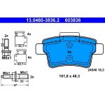 13.0460-3836.2 ATE Bremsbelagsatz Citroen Hinterachse C4 Picasso 06-13 13.0460-3836.2 13.0460-3836.2 ATE Bremsbelagsatz Citroen Hinterachse C4 Picasso 06-13 13.0460-3836.2