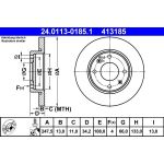 Bremsscheibe Peugeot S. 206 1.1-1.4 98 24.0113-0185.1 Bremsscheibe Peugeot S. 206 1.1-1.4 98 24.0113-0185.1
