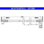 ATE Bremsschlauch 24.5170-0315.3 ATE Bremsschlauch 24.5170-0315.3