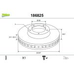 VALEO Bremsscheibe 186825 VALEO Bremsscheibe 186825