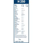 Bosch Wischerblatt H250 3397011629 Bosch Wischerblatt H250 3397011629