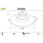VALEO Bremsscheibe 672534 VALEO Bremsscheibe 672534