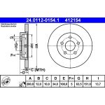 Bremsscheibe Ford T. Mondeo 1,8-3,0 00-07 24.0112-0154.1 Bremsscheibe Ford T. Mondeo 1,8-3,0 00-07 24.0112-0154.1