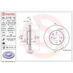 Brembo Bremsscheibe Vorderachse 09.C173.11 Brembo Bremsscheibe Vorderachse 09.C173.11