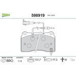 Valeo Bremsbelagsatz 598919 Valeo Bremsbelagsatz 598919