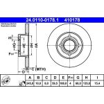 Bremsscheibe Audi T. Coupe/80/90/100 82-96 24.0110-0178.1 Bremsscheibe Audi T. Coupe/80/90/100 82-96 24.0110-0178.1
