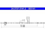 ATE Seilzug, Feststellbremse 24.3727-3141.2 ATE Seilzug, Feststellbremse 24.3727-3141.2