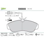 Valeo Bremsbelagsatz 598800 Valeo Bremsbelagsatz 598800