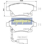 Japanparts Bremsbeläge PP-0308AF Japanparts Bremsbeläge PP-0308AF