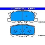 ATE Bremsbelagsatz Peugeot Hinterachse 4007/4008 1.6-2.2 HDi 07 13.0460-5855.2