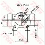 TRW Radbremszylinder BWH134 TRW Radbremszylinder BWH134