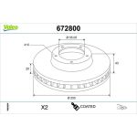 VALEO Bremsscheibe 672800 VALEO Bremsscheibe 672800