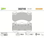 Valeo Bremsbelagsatz 302745 Valeo Bremsbelagsatz 302745