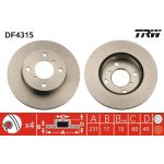 TRW Bremsscheibe Suzuki P. Wagon R+ 98-00 DF4315 TRW Bremsscheibe Suzuki P. Wagon R+ 98-00 DF4315