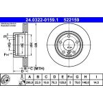 Bremsscheibe Bmw S. 5 (E39) 2.0-3.5 95-04 Power Disc 24.0322-0159.1 Bremsscheibe Bmw S. 5 (E39) 2.0-3.5 95-04 Power Disc 24.0322-0159.1