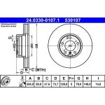 Bremsscheibe Bmw S. E39 96-04 Power Disc 24.0330-0107.1 Bremsscheibe Bmw S. E39 96-04 Power Disc 24.0330-0107.1