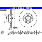 Bremsscheibe Audi S. 100/A4/A6 90-01 Power Disc 24.0315-0105.1 Bremsscheibe Audi S. 100/A4/A6 90-01 Power Disc 24.0315-0105.1