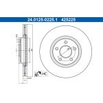 ATE Bremsscheibe 24.0125-0225.1 ATE Bremsscheibe 24.0125-0225.1