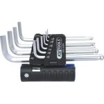KS TOOLS 3-in-1 10-teiliger langer Rundkopf-Innensechskant-Winkelschlüsselsatz in Zoll 920.2250