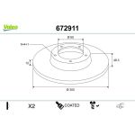 VALEO Bremsscheibe 672911 VALEO Bremsscheibe 672911