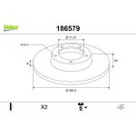 VALEO Bremsscheibe 186579 VALEO Bremsscheibe 186579