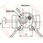 TRW Bremsrolle BWD130 TRW Bremsrolle BWD130