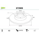 VALEO Bremsscheibe 672909 VALEO Bremsscheibe 672909