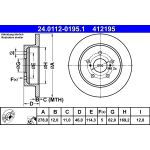 ATE Bremsscheibe Suzuki Hinterachse Kizashi 2.4 10 24.0112-0195.1 ATE Bremsscheibe Suzuki Hinterachse Kizashi 2.4 10 24.0112-0195.1