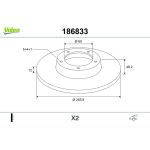 VALEO Bremsscheibe 186833 VALEO Bremsscheibe 186833