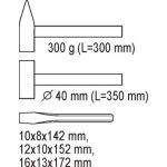 Hammer Meissel 5-Tlg. In Schubladeneinlage YT-5540 Hammer Meissel 5-Tlg. In Schubladeneinlage YT-5540