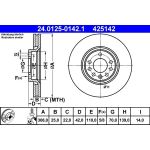 Bremsscheibe Opel P. Zafira 24.0125-0142.1 Bremsscheibe Opel P. Zafira 24.0125-0142.1